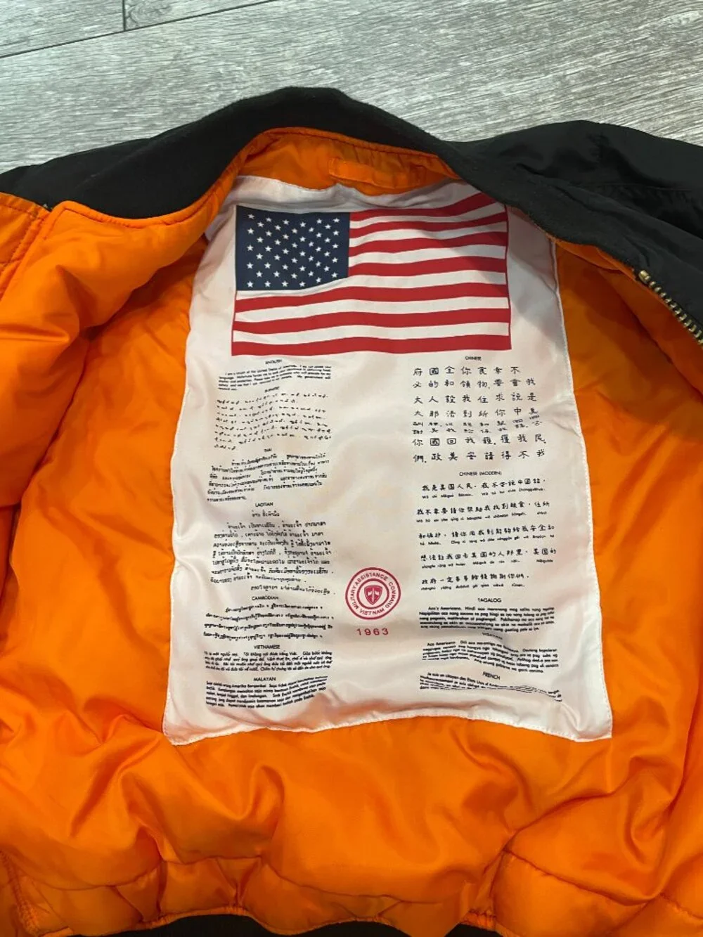 Alpha Industries MA-1 Bomber Jacket Blood Chit Limited Edition Black USAF Small - Picture 6 of 10